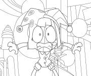 Coloriage Pomni se trouve choqu&eacute;e