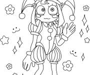 Coloriage Pomni te saluant