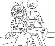 Coloriage Ragatha et Jax en se paralant