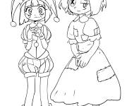 Coloriage Ragatha et Pomni style anime