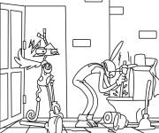 Coloriage Zooble et Jax dans la toilette