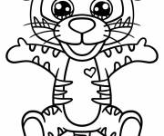 Coloriage B&eacute;b&eacute; Tigrou kawaii