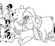 Coloriage Les amis de Tigrou pendant le no&euml;l