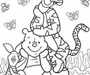 Coloriage Personnages Tigrou, Porcinet et Winnie l'ourson