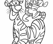 Coloriage Roo joue avec la queue de Tigrou