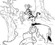 Coloriage Sc&egrave;ne de Tigrou et d'autres personnages de cartoon