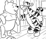 Coloriage Tigrou a un invit&eacute; &agrave; sa maison
