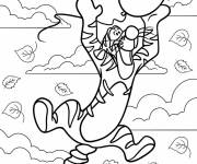 Coloriage Tigrou attrapant un ballon
