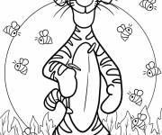 Coloriage Tigrou avec les abeilles