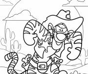 Coloriage Tigrou comme un Cowboy