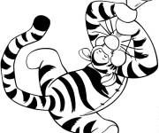 Coloriage Tigrou en jouant de la trompette