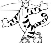 Coloriage Tigrou en patinage