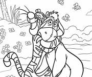 Coloriage Tigrou &eacute;treignant son ami Bourriquet
