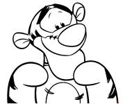 Coloriage Tigrou fait coucou