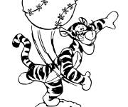 Coloriage Tigrou jouant au baseball
