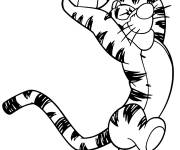 Coloriage Tigrou jouant au basketball