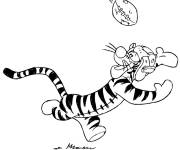 Coloriage Tigrou joue au football am&eacute;ricain