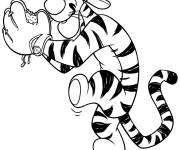 Coloriage Tigrou joueur de Baseball