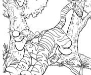 Coloriage et dessins gratuit Tigrou, le tigre mignon en plein air à imprimer