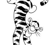 Coloriage Tigrou marchant sur les mains