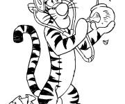 Coloriage Tigrou m&eacute;decin des plantes