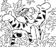 Coloriage Tigrou s'amuse pendant l'automne