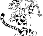 Coloriage Tigrou saint valentin