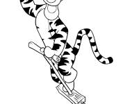 Coloriage Tigrou sur un pogo stick