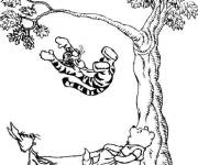 Coloriage Tigrou tombe de l'arbre