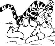 Coloriage Winnie a bien perdu contre Tigrou