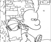 Coloriage et dessins gratuit Titeuf joue au Basketball à imprimer