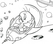 Coloriage Titi &agrave; l'espace