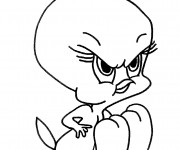 Coloriage Titi en col&egrave;re