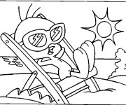 Coloriage Titi en plage