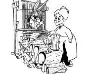 Coloriage Titi et Grosminet Looney Toons