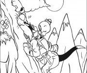 Coloriage Titi et Grosminet montent une montagne