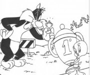 Coloriage Titi et Grosminet personnages