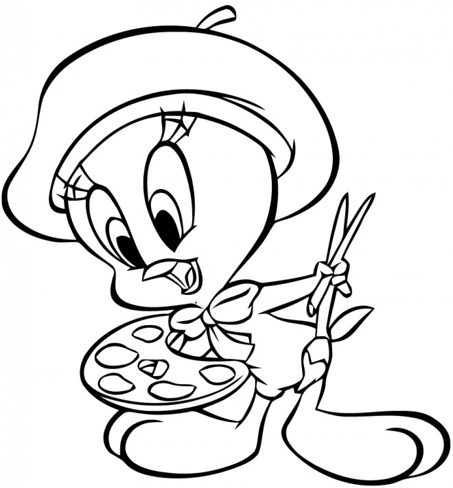 Coloriage Titi facile dessin gratuit à imprimer