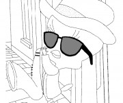 Coloriage Titi le musicien