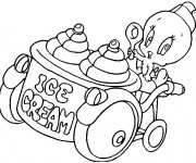 Coloriage Titi Vend de la glace
