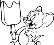 Coloriage et dessins gratuit Tom et Jerry avec une glace à imprimer