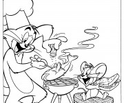 Coloriage Tom et Jerry cuisinent ensemble