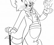Coloriage et dessins gratuit Tom et Jerry les gentilshommes à imprimer