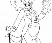 Coloriage Tom et Jerry les gentilshommes