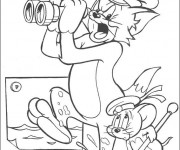 Coloriage et dessins gratuit Tom et Jerry les marins à imprimer