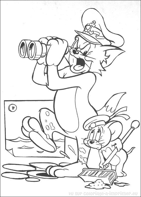 Coloriage et dessins gratuits Tom et Jerry les marins à imprimer