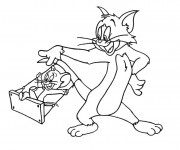 Coloriage et dessins gratuit Tom et Jerry s'amusent à imprimer
