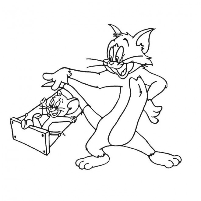 Coloriage et dessins gratuits Tom et Jerry s'amusent à imprimer