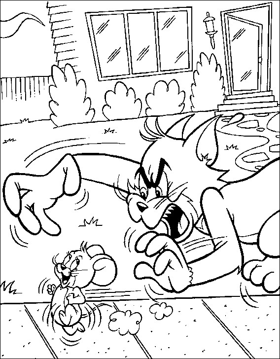 Coloriage et dessins gratuits Tom et Jerry se disputent à imprimer