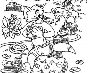 Coloriage Tom et Jerry sont affamés